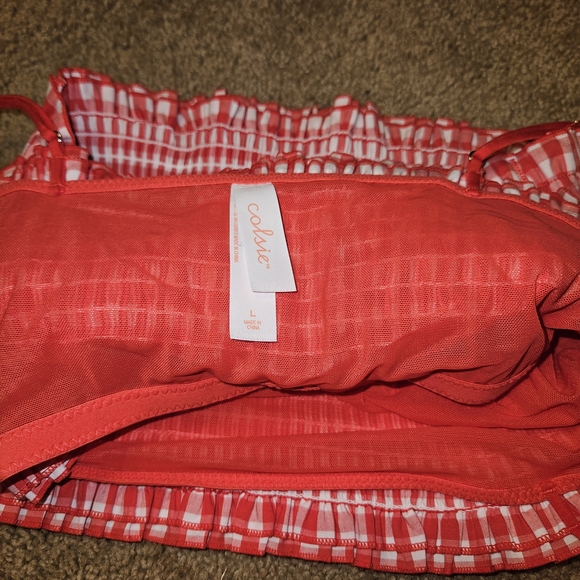 Colsie 2 Piece Red Checkered Women's Pajama Set Top Size Lg, Shorts Size Md NWT - Picture 11 of 11
